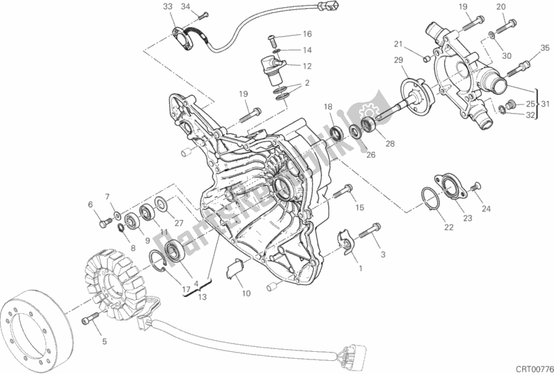 Alle onderdelen voor de Generator Deksel van de Ducati Multistrada 1260 S ABS 2018
